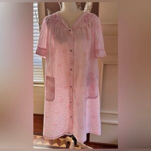 Vintage Leisure Life Elegant Pink Women's Robe Size 1X